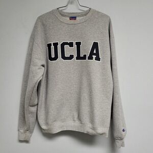 Vintage UCLA Crewneck Champion‎ Grey Mens Large Pullover Sweatshirt Big Logo